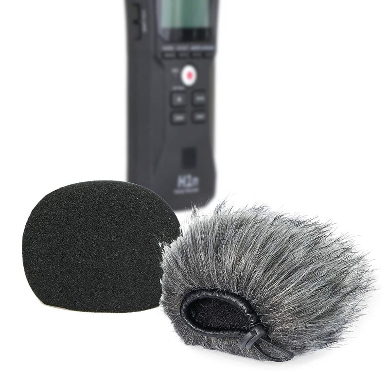 SUNMON Zoom H1n & H1 Recorder Foam, Outdoor Deadcat and Foam Pop Filter & Furry Windscreen Muff forIndoor Foam Cover Wind Shiledï¼ˆ2Packï¼‰ - Image 2